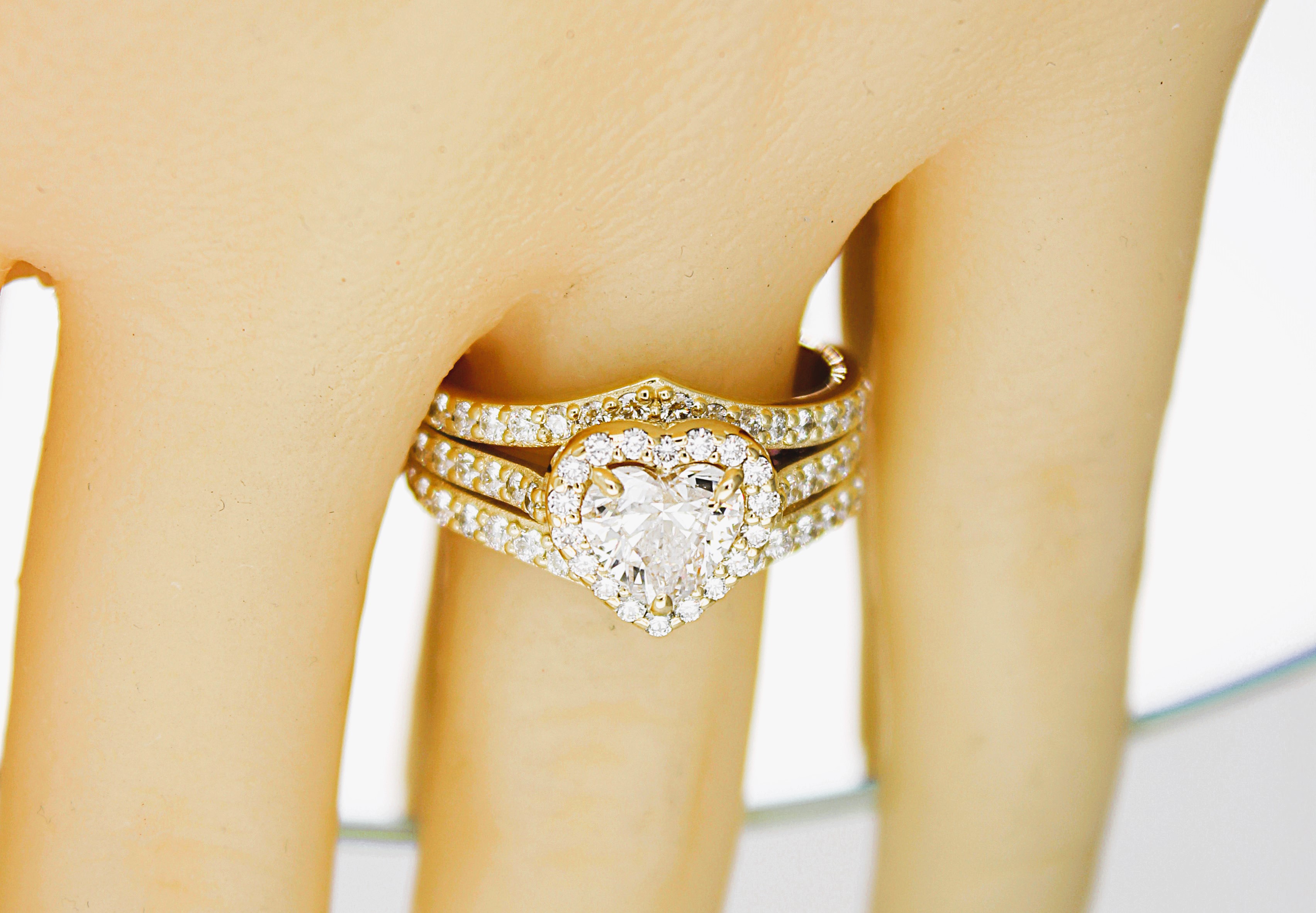Heart Shape Bridal Set with Halo